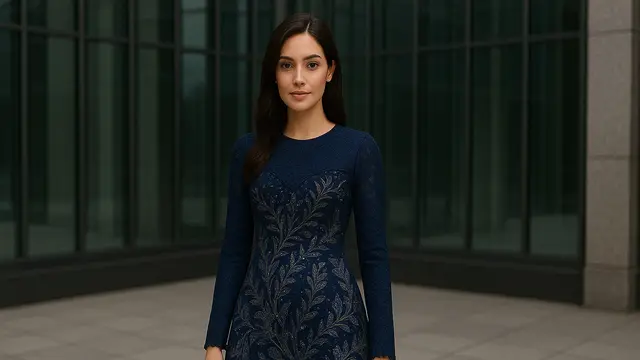 Model Dress Batik Kombinasi Brokat Lengan Panjang