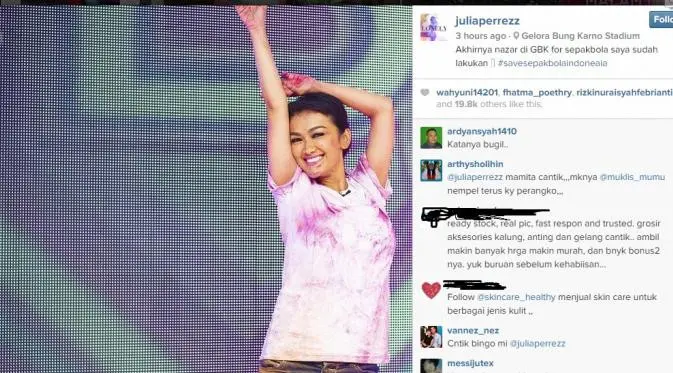 Salah satu pernyataan Julia Perez ketika telah menuntaskan nazarnya di Gelora Bung Karno (GBK). (instagram Julia Perez)