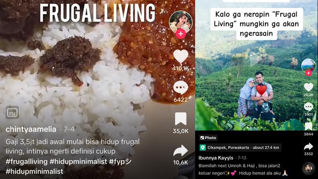 Dua Orang Content Creator Menceritakan Bagaimana Mereka Menjalani Frugal Living dengan Gaji Rp3,5 juta. Konten Tersebut Mendapatkan Cukup Banyak Kecaman dari Warganet. (Sumber: TikTok @chintyamelsan & @si.ibunn)