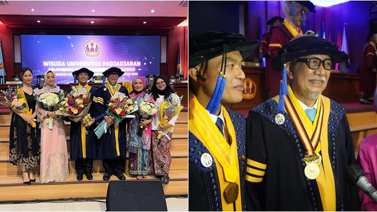 6 Potret Wisuda Deddy Mizwar Dapat Gelar Doktor di Unpad, Jadi Wisudawan Tertua