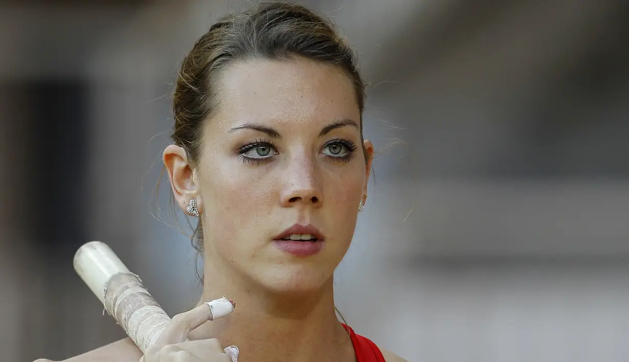 Katharina Bauer adalah atlet lompat galah asal Jerman. (EPA/Sebastien Nogier)
