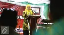 Mensos Khofifah Indar Parawansa memberikan sambutan saat penandatanganan Nota Kesepahaman (MoU)  program edukasi keuangan syariah bagi kaum muslim nusantara di Tangerang, Banten, Senin (30/5). (Liputan6.com/Angga Yuniar)
