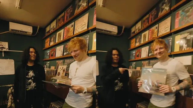 Ed Sheeran di Pasar Santa. (Instagram/ teddysphotos)