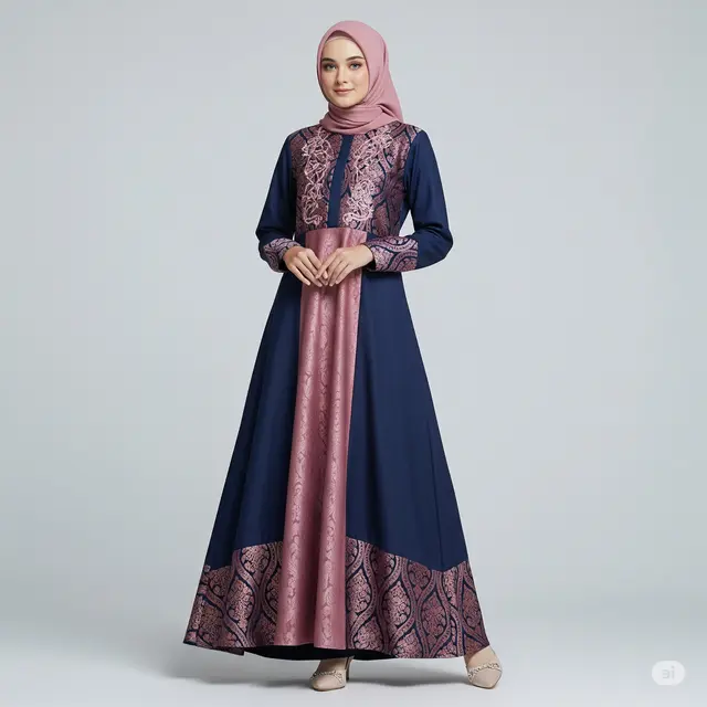 10 Model Baju Gamis Dua Warna Terbaru 2025: Inspirasi Fashion Muslim Kekinian