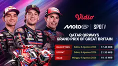 Live MotoGP Qatar Airways Grand Prix of Great Britain 2026: Balapan Sengit Kembali Mulai di Vidio