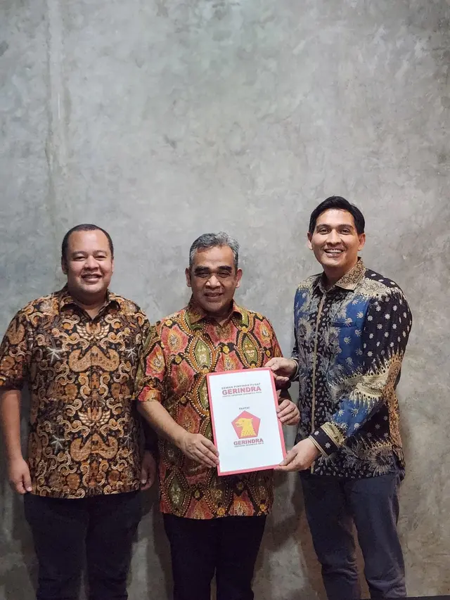 Lucky Hakim dan Sekjen Gerindra Ahmad Muzani