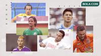 Gavin Kwan Adsit, Irfan Bachdim, Kim Kurniawan,  Ezra Walian, Raphael Maitimo dan Diego Michiels. (Bola.com/Dody Iryawan)