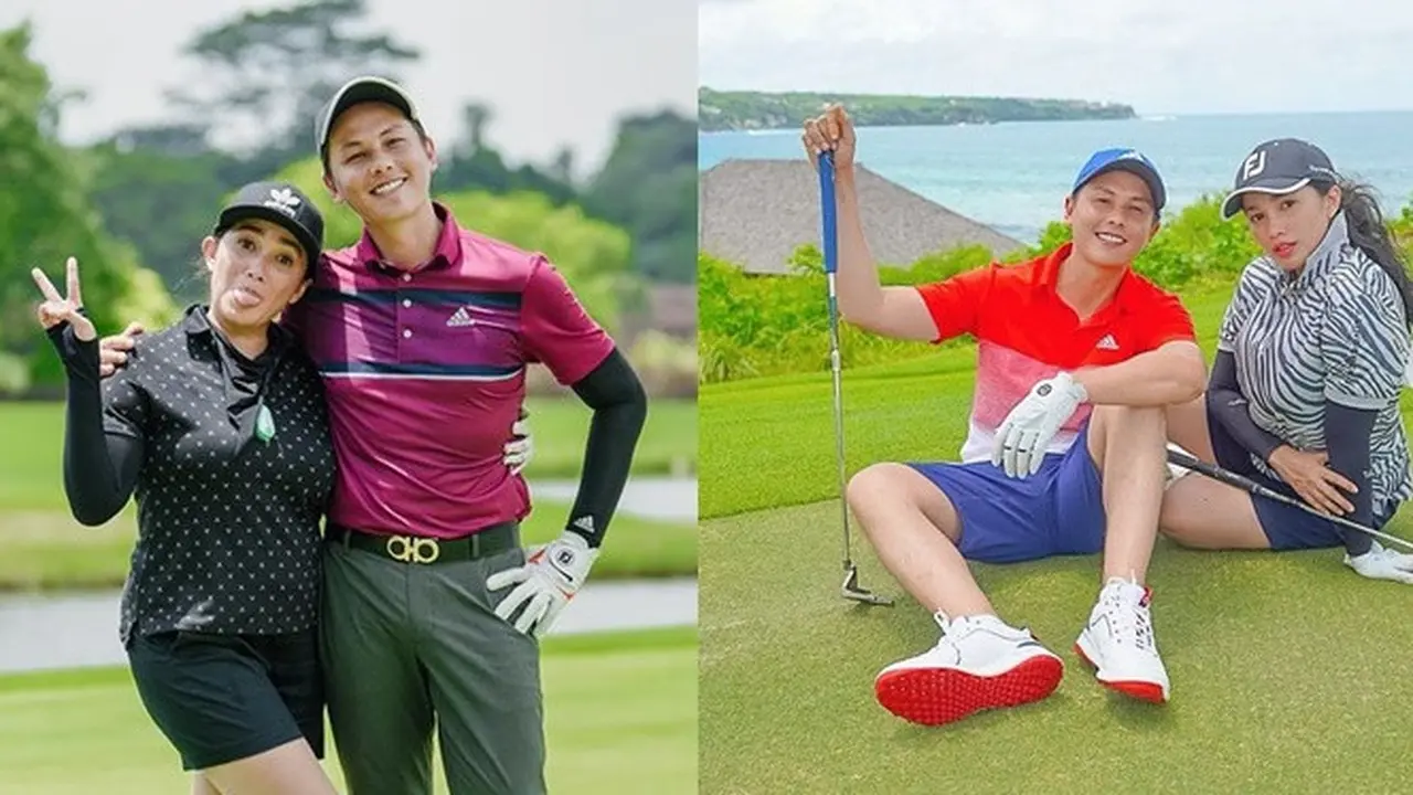 7 Momen Andhika Pratama dan Ussy Sulistiawaty yang Kini Hobi Main Golf