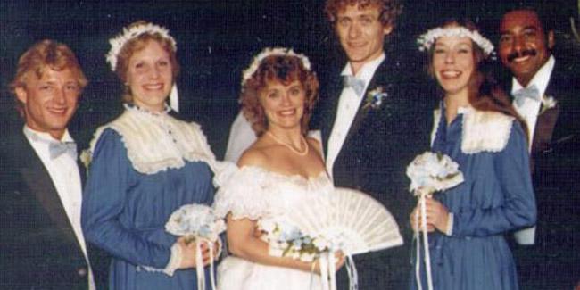 Pernikahan David dan Lauren tahun 1984 | (c) dailymail