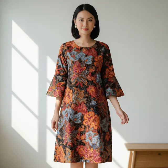 Model Batik Wanita Bell Sleeve