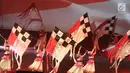 Para penari saat pentas pada acara Milad MUI ke-42 dan Anugerah Syiar Ramadhan 2017 di Jakarta, Rabu (26/7). Milad MUI juga diisi dengan ajang Anugerah Syiar Ramadhan 2017 program ramadan televisi terbaik (Liputan6.com/Herman Zakharia)