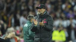 pertandingan leg pertamababak 16 besar Liga Champions di stadion Anfield di Liverpool, Inggris, Rabu (22/2/2023). Kekalahan ini membuat Juergen Klopp selaku manajer ragu soal peluang timnya melaju ke perempatfinal dan harus melawat ke Santiago Bernabeu 16 Maret dan menang dengan selisih empat gol untuk bisa lolos. (AP Photo/Jon Super)