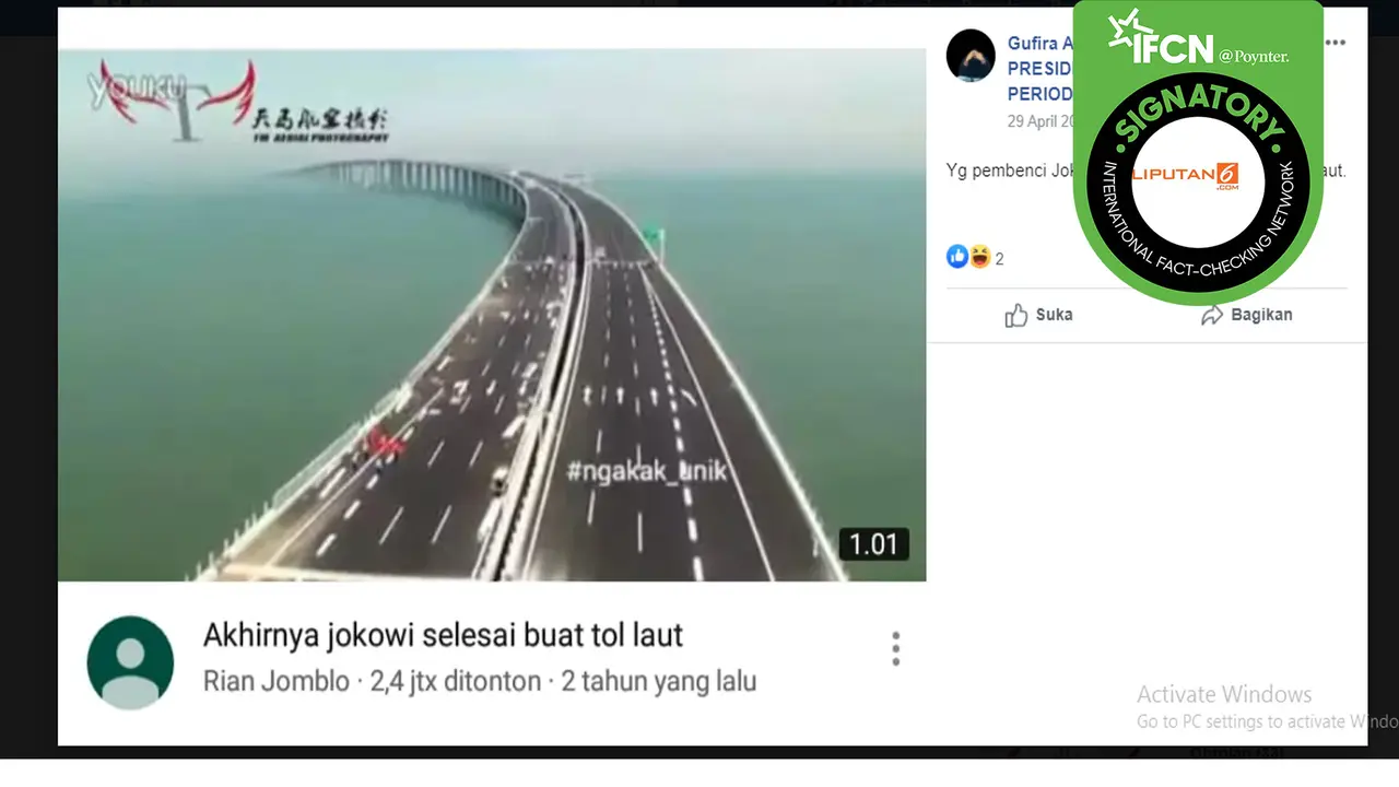 Hoaks jalan tol laut.