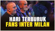 Raut kekecewaan tak bisa terhindar dari para fans Inter Milan yang berada di kota Milan, saat melihat tim kesayangan mereka dihancurkan PSG lima gol tanpa balas di final Liga Champions, Minggu (1/6/2025) dini hari WIB.