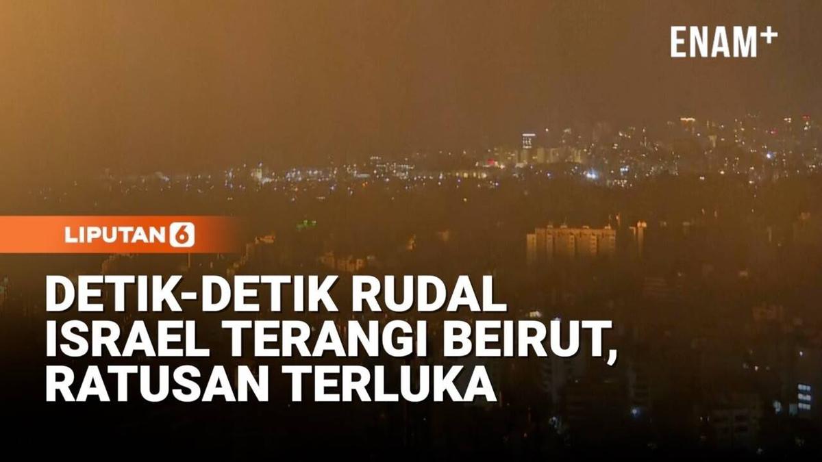 Mencekam! Detik-Detik Rudal Israel Terangi Langit Beirut, Ratusan Terluka
