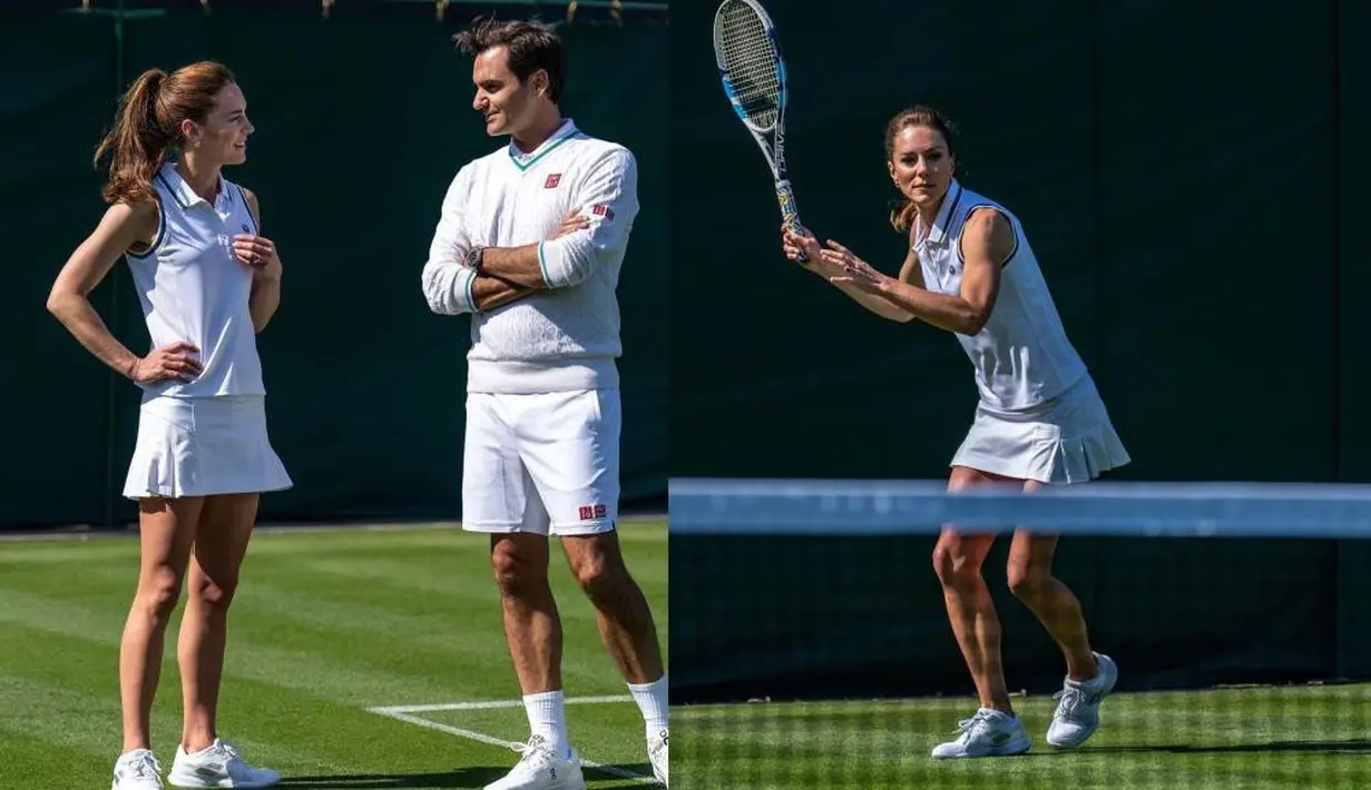 Tampilan sporty Kate Middleton saat main tenis bareng sang legenda Roger Federer curi atensi. [Foto: IG/
princeandprincessofwales].
