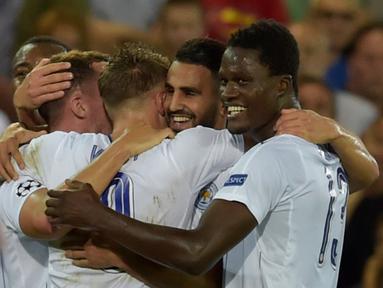 Leicester City menang 3-0 atas Club Brugge pada laga Liga Champions Grup G, di Jan Bredelstadion, Brugge, Kamis (15/9/2016) dini hari WIB. Riyad Mahrez mencetak 2 gol Leicester. (Reuters/Eric Vidal)