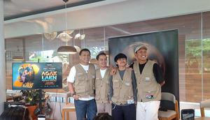 Press junket film Agak Laen : Menyala Pantiku! di Kopitagram Centang Biru, Kuningan, Jakarta pada Jumat (07/11/2025). (Rinjani Nur Anisa/Liputan6.com)