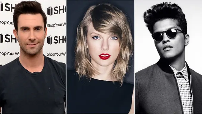 Adam Levine, Taylor Swift, Bruno Mars