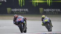 Maverick Vinales mengaku bingung setelah terpuruk pada latihan bebas kedua MotoGP Republik Ceska, di Sirkuit Brno, Jumat (5/8/2017). (Yamaha MotoGP)