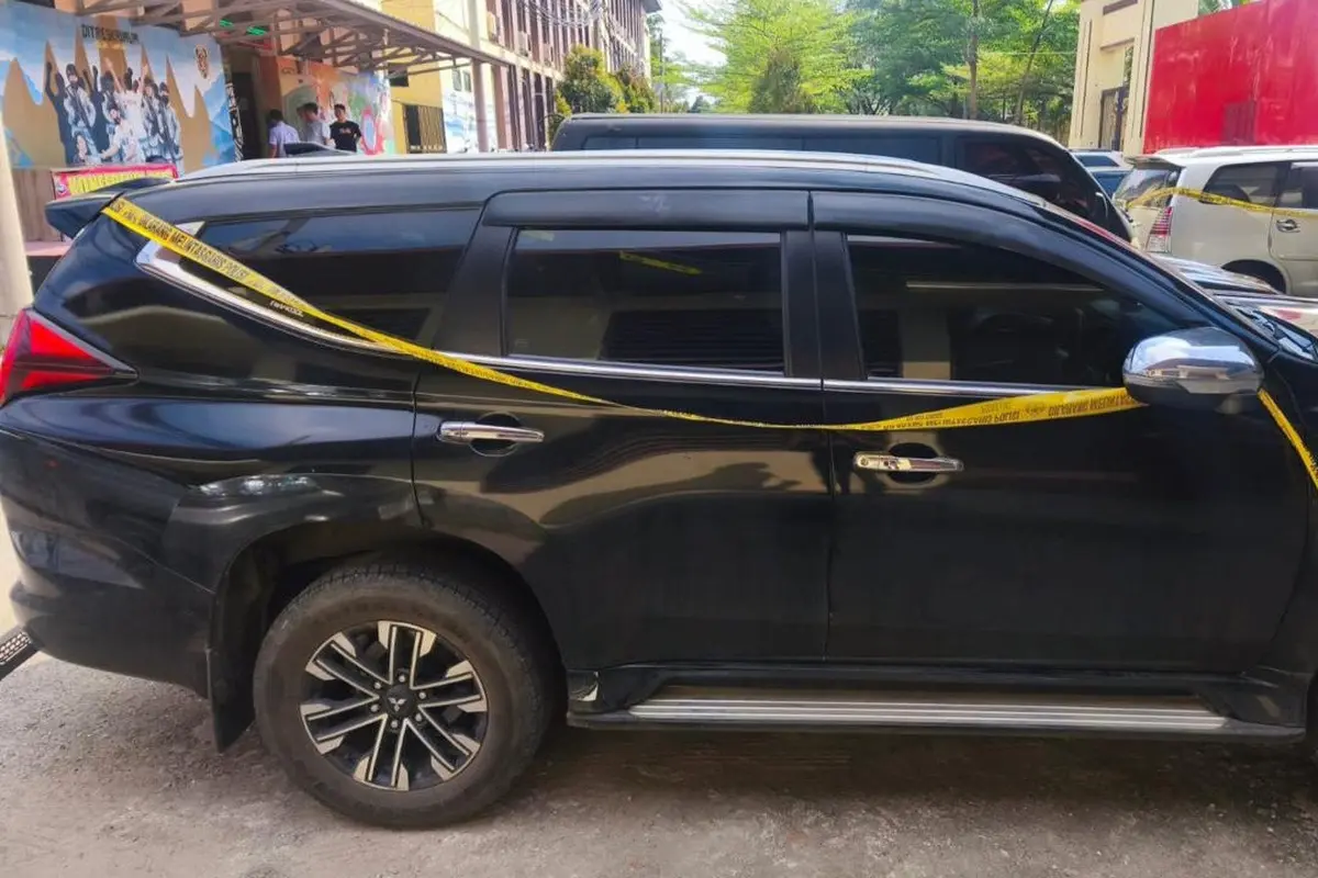 Mitsubishi Pajero Sport hitam tahun 2022 yang dirampas paksa oleh enam mata elang atau debt collector di Bandar Lampung diamankan polisi