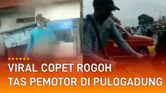 Pria berjaket abu-abu tampak merogoh mengintip dan merogoh tas pemotor.