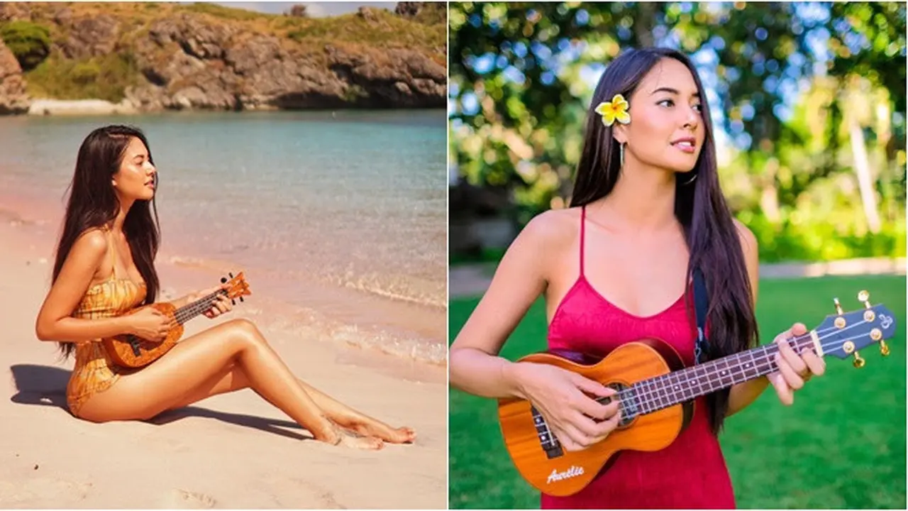 7 Gaya Aurelie Moeremans saat Main Ukulele, Cantik Bertalenta