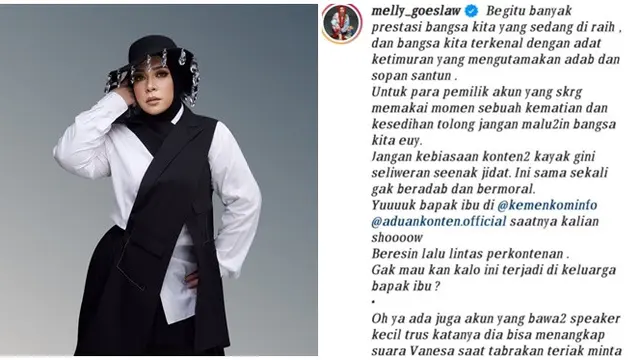3 Artis Ini Tegur Oknum yang Bikin Konten Vanessa Angel, Warganet Ikut Komentar