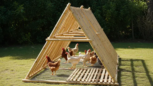 Desain Kandang Ayam Bambu Sirkulasi Udara Maksimal Bikin Ayam Cepat Besar (Image by Gemini AI)