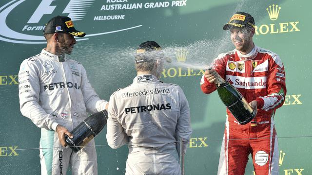 Seremoni podium F1 GP Australia.