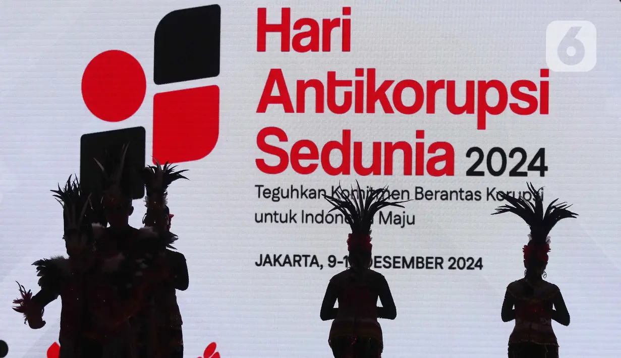 Peringatan Hari Antikorupsi Sedunia 2024 mengusung tema Teguhkan Komitmen Berantas Korupsi untuk Indonesia Maju. (Liputan6.com/Herman Zakharia)