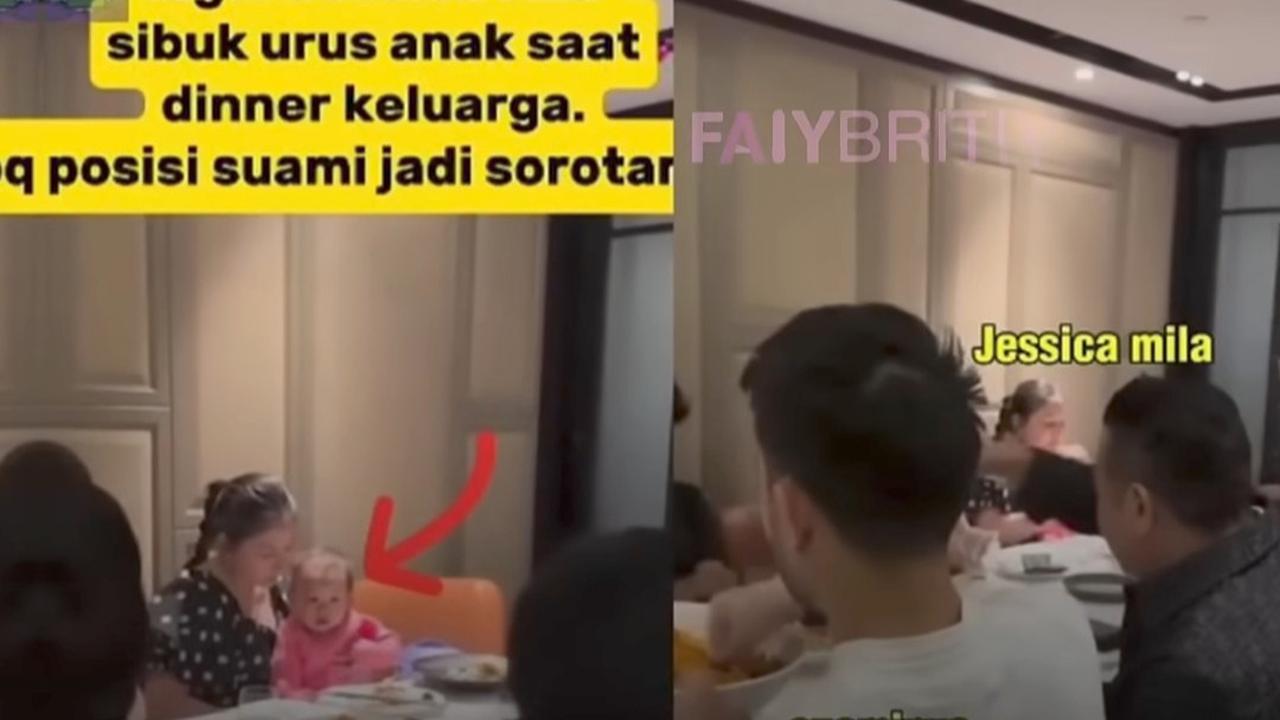 Potret Jessica Mila Sibuk Urus Anak saat Makan Malam Keluarga, Duduk Jauh dengan Yakup Hasibuan Jadi Sorotan