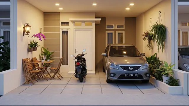 Efisiensi Maksimal dengan Carport Gabungan Teras (Double-Duty Area)