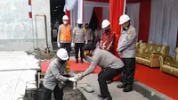 Peletakan batu pertama pembangunan Gedung Direktorat Tahanan dan Barang Bukti (Tahti), dilakukan Selasa (23/6/2020).