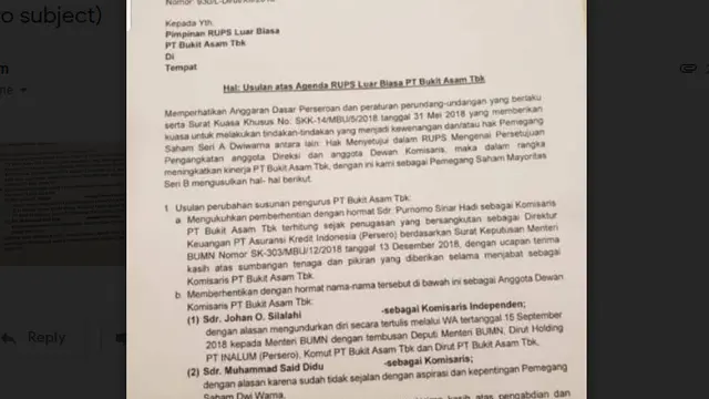 Surat pencopotan Said Didu