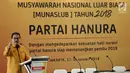 Marsekal Madya (Purn) Daryatmo memberikan pidato saat Munaslub Partai Hanura kubu Sarifuddin Sudding di Jakarta, Kamis (18/1). Daryatmo terpilih secara aklamasi menjadi Ketua Umum Hanura menggantikan Oesman Sapta Oedang (OSO). (Liputan6.com/Johan Tallo)