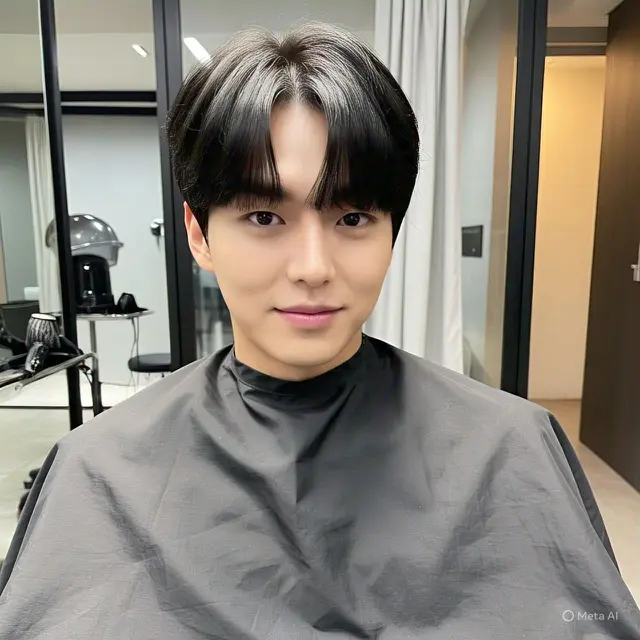 Model Rambut Pria Korea Curtain Hair/via Meta AI