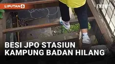 Pejalan kaki di jembatan penyeberangan orang (JPO) Stasiun Kampung Badan, Jakarta Utara sempat dibuat resah. Pasalnya beberapa alas besi di tangga JPO hilang pada Jumat (31/5/2024). Kondisi tidak wajar ini pun membuat pejalan kaki kesulitan untuk nai...