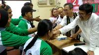 Para penyandang disabilitas meyakini pasangan calon gubernur dan wakil gubernur Sumatera Utara, Djarot Saiful Hidayat-Sihar Sitorus mampu memberikan harapan baru menciptakan inklusif. (Liputan6.com/Reza)