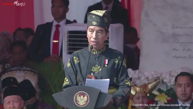 Presiden Joko Widodo (Jokowi) memimpin Upacara Peringatan Hari Lahir Pancasila di Monumen Nasional (Monas) Jakarta Pusat, Kamis (1/6/2023). Jokowi bertindak sebagai inspektur upacara. (Tangkapan layar YouTube Sekretariat Presiden)