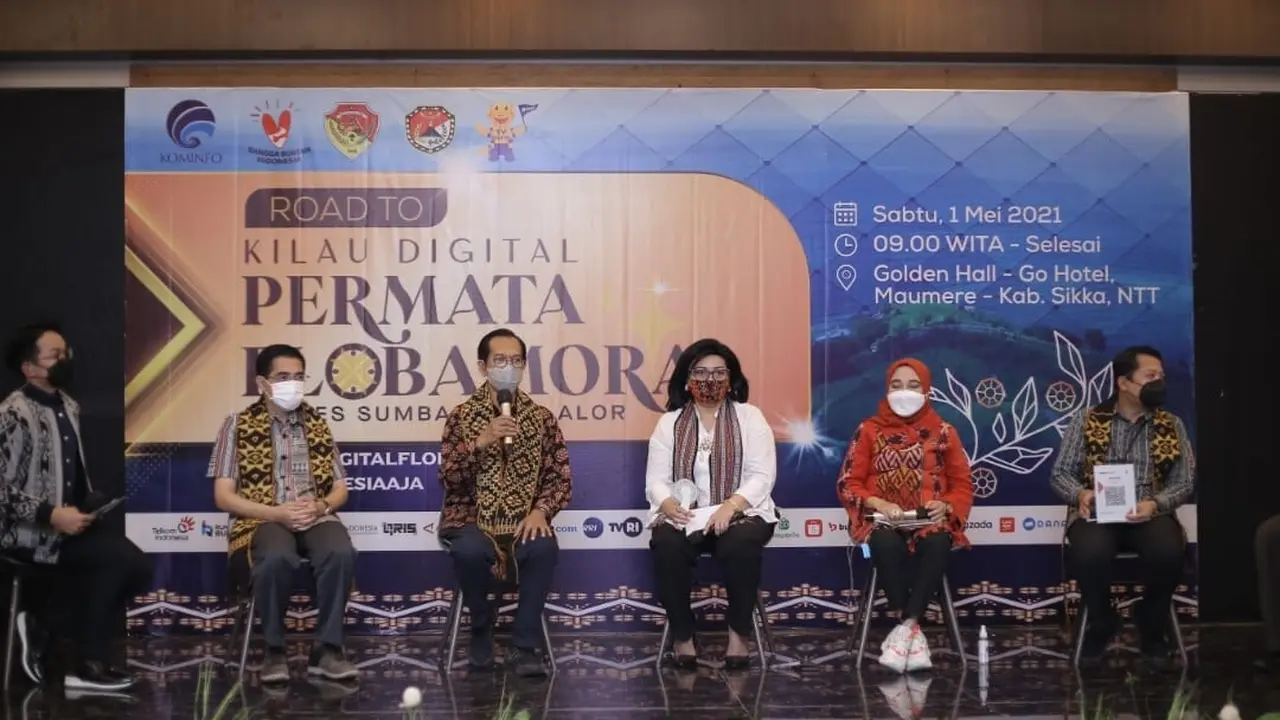 Penyelenggarakan Road to Kilau Digital Permata Flobamora 2021 Webinar & Workshop dengan tema Mendorong Kreasi & Inovasi UMKM Flobamora. (Liputan6.com/ Dionisius Wilibardus)