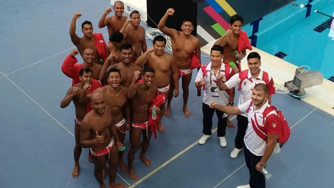 Timnas Polo Air Putra Indonesia pasti meraih medali pada SEA Games 2017. (KOI)