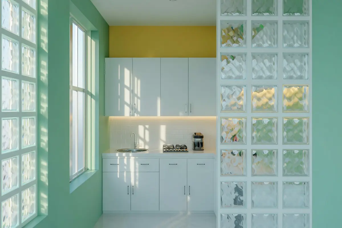 Gambar Glass Block Rumah Minimalis (Foto: Reve Art AI)