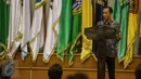 Ketua Komnas HAM Nur Kholis memberikan pidato jelang penandatanganan nota kesepahaman Pelaksanaan Tugas dan Fungsi dalam Bidang Pemajuan, Perlindungan dan Pemenuhan HAM, Jakarta, Senin (29/6/2015). (Liputan6.com/Faizal Fanani)