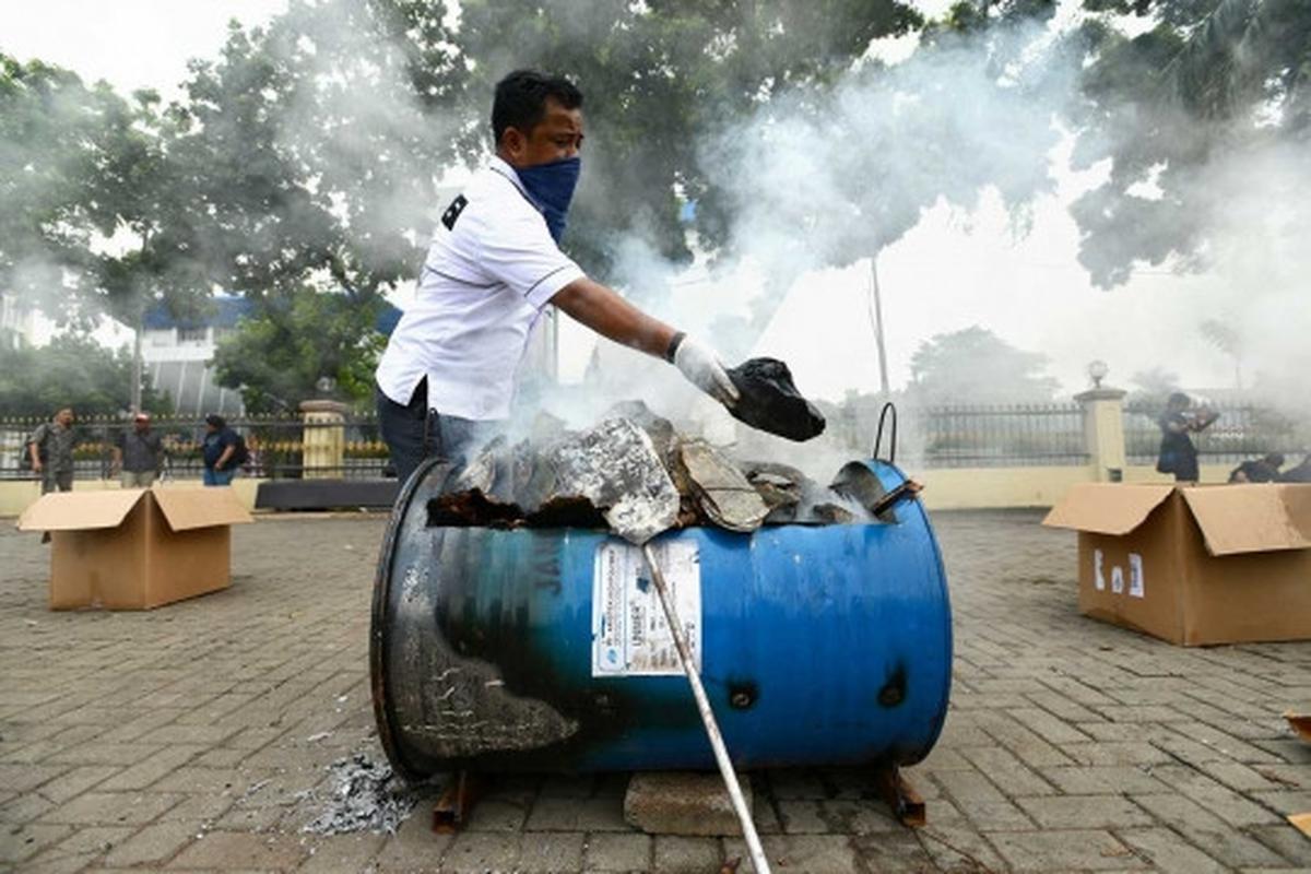 Pemusnahan barang bukti organ satwa dilindungi di Mabes Polri