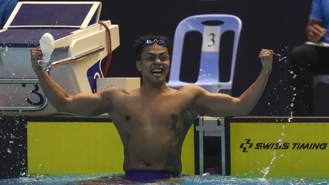 Ekspresi Perenang Indonesia I Gede Siman Sudartawa dan Masniari Wolf Raih Medali Emas SEA Games 2023