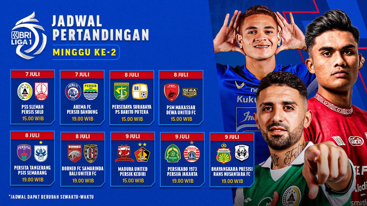 Jadwal Siaran Langsung BRI Liga 1 2023/2024 Pekan Kedua di Vidio