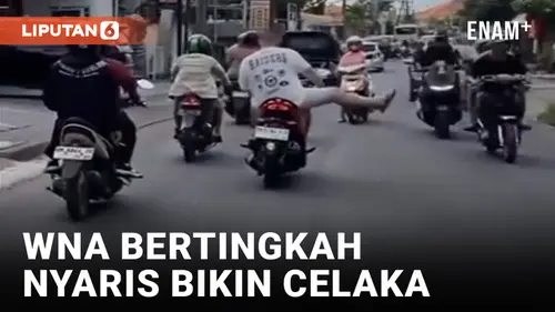 VIDEO: Kacau! Bule Naik Motor Ugal-ugalan Nyaris Celakakan Pemotor di Bali