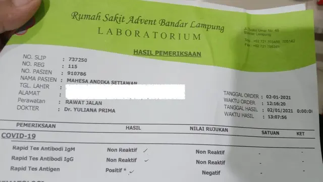 Andika Mahesa Positif Corona Covid-19