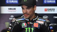 Pembalap tim Monster Energy Yamaha, Franco Morbidelli harus absen panjang pada musim lalu usai mengalami cedera parah. Hal tersebut membuatnya tampil kurang kompetitif. Namun, usai menyelesaikan tes pramusim, ia mulai kembali menemukan rasa percaya dirinya. (AFP/Andreas Solaro)